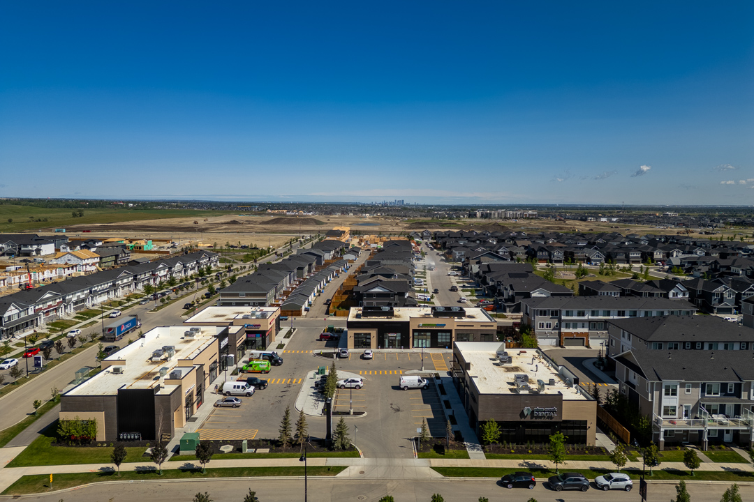 Aerial view of the Sirocco commercial plaza near Pine Creek.