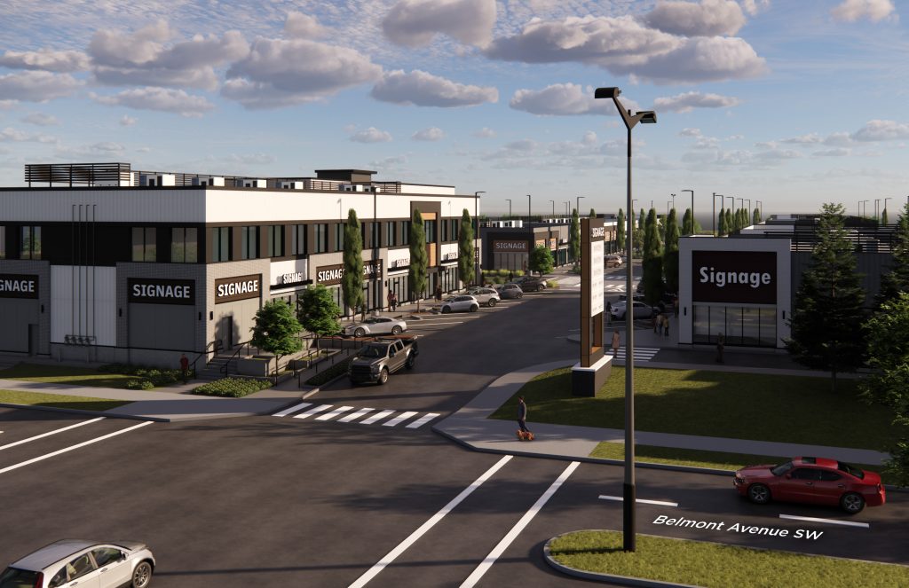 Rendering of the future Belmont mixed-use commercial site along Belmont Avenue SW.